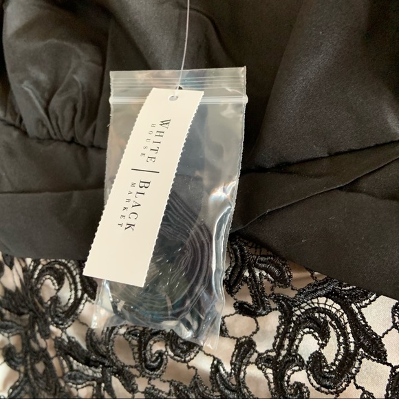 WHBM Black Lace Overlay Strapless Cocktail Dress - Picture 8 of 11